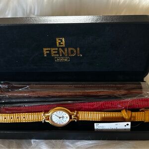 Fendi Gold Watch with Interchangeable Straps